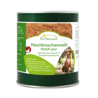 Fleischknochenmehl Hirsch pur (500g)