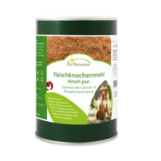 Fleischknochenmehl Hirsch pur (1000g)