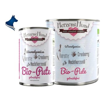 Fleischdose Bio-Pute mit Bio-Karotte und Nachtkerzenöl(400g)