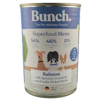 Fleischdose Bunch Lachs mit Spinat und Zucchini (400g)