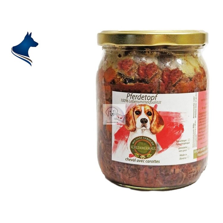 Schlemmermaul Pferderagout fr Hunde im Glas