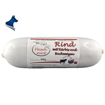 Fleischwurst Rind mit Kürbis und Buchweizen (800g)