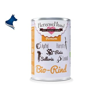 Fleischdose Bio-Rind mit Apfel - purinarm (400g)