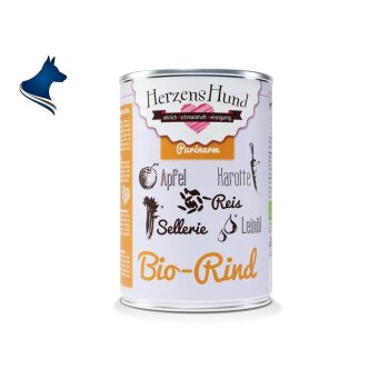 Fleischdose Bio-Rind mit Apfel - purinarm (400g)