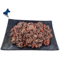 Barf Menü Rind mit Karotte, Apfel und Reis