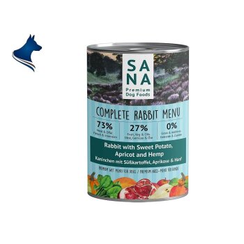 Fleischdose Kaninchen mit Süßkartoffel und Hanf (400g)