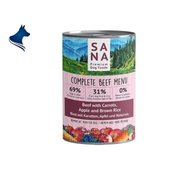 Fleischdose Rind mit Karotten, Apfel und Naturreis (400g)