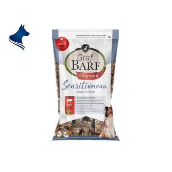 Barf Sensitiv-Menü Rind gewolft (1kg)